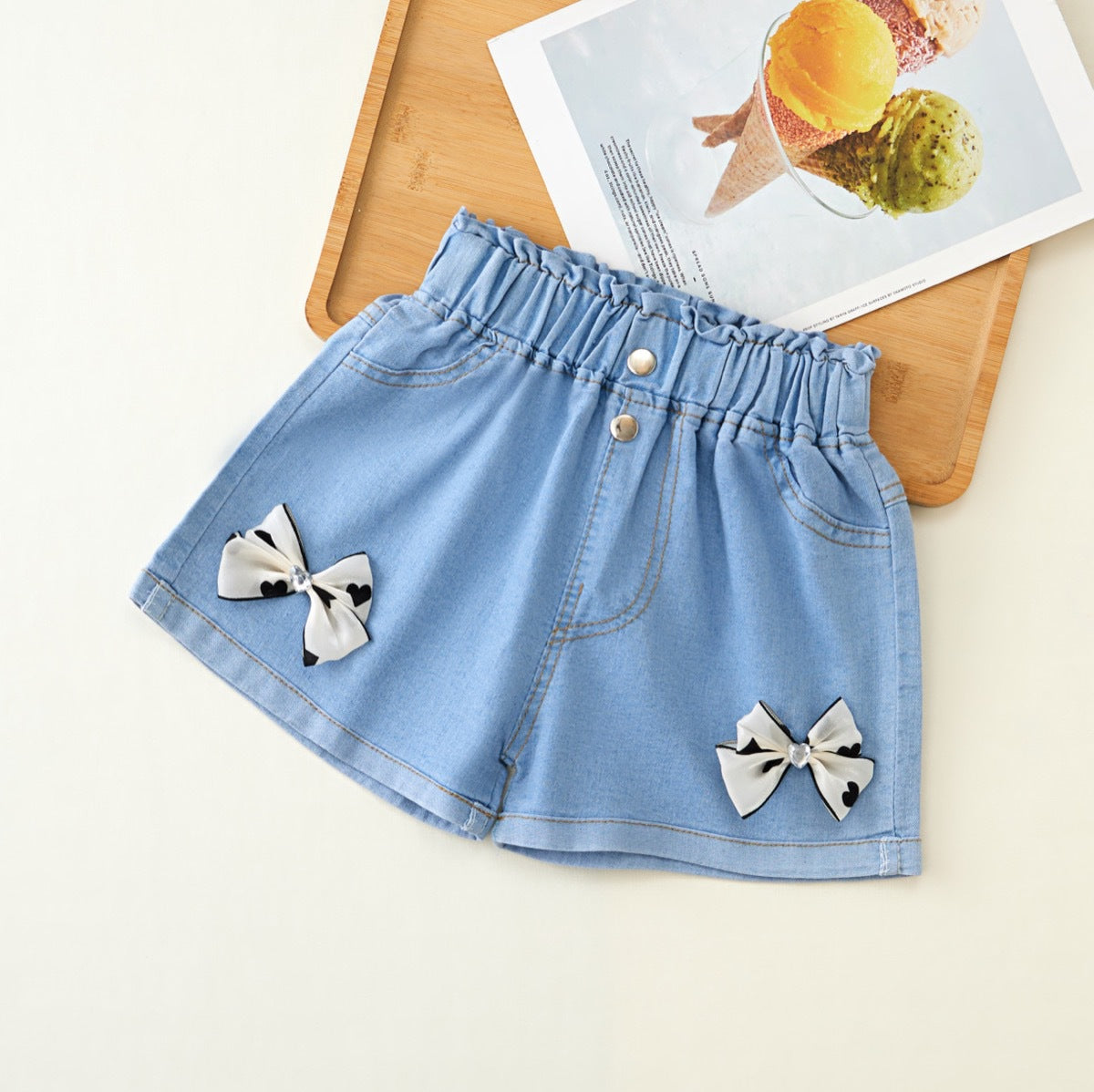 Z25040127女童牛仔短褲夏季新款外穿褲子寶寶女孩夏裝薄款中大兒童短褲