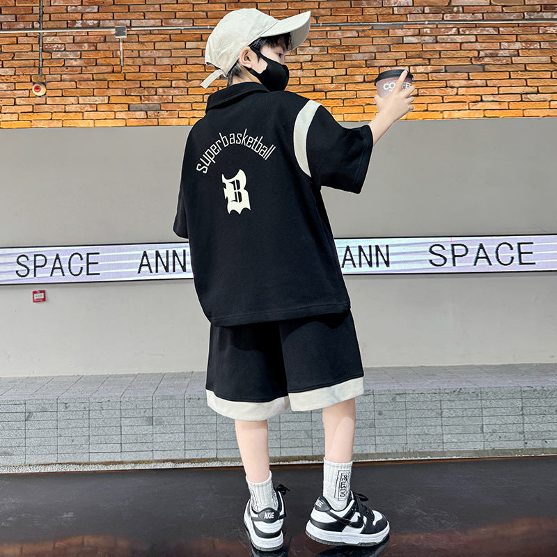 🎈精品童裝🎈FH25062709男童夏季短袖t卹男生組8-15歲國中生帥氣半袖POLO衫中大童裝潮