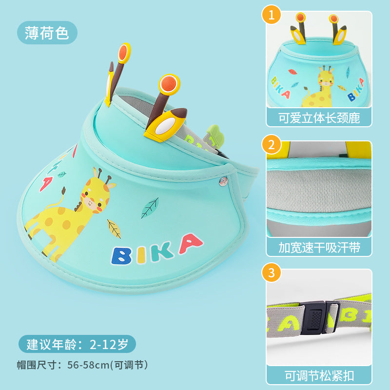 GD24051902兒童防曬帽夏季防暑空頂太陽帽男童女寶大帽簷遮陽帽(9-12天到貨)