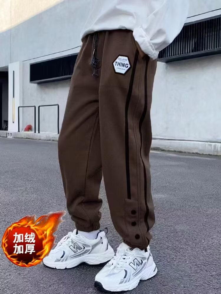 FD24010401兒童運動褲男童褲子休閒褲秋冬款加絨加厚中大童長褲