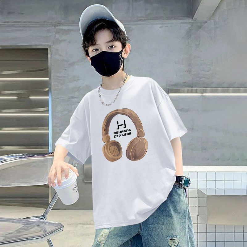 Z25030415童裝男童短袖t恤棉質夏日卡通圓領INS新款兒童寶寶半袖上衣中大童