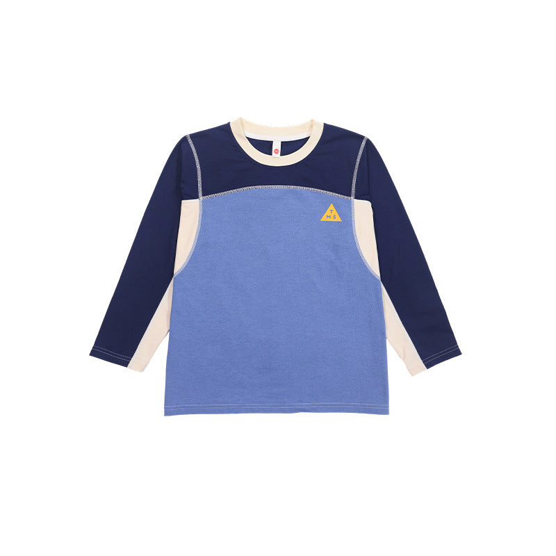 FK26081403兒童快乾t卹新款男童撞色上衣兒童吸濕時尚運動長袖t恤(FK系列需混批購買3件廠商才有出貨)