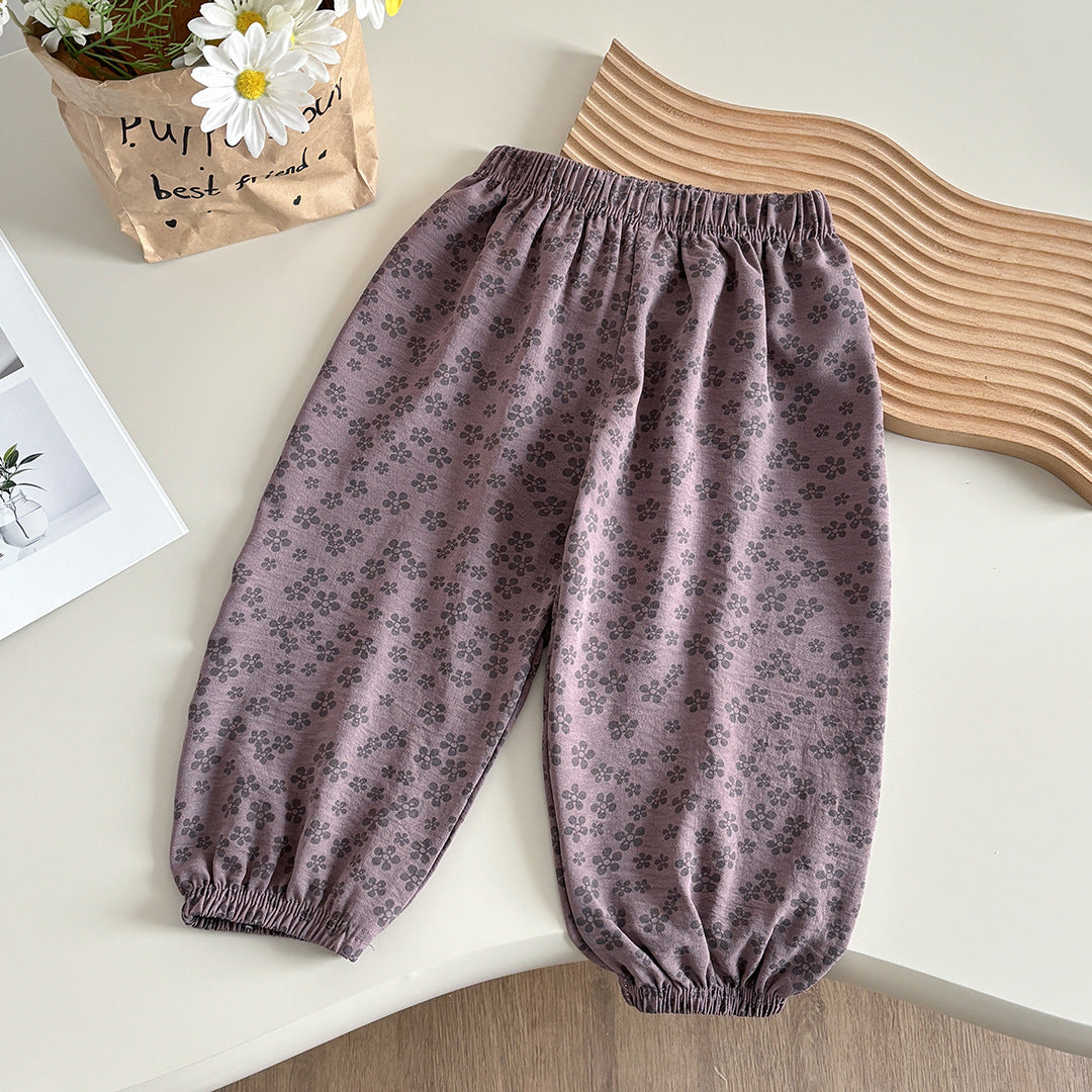 CD25050305兒童夏季防蚊褲薄款女童中大童寬鬆冰絲男寶抖抖褲休閒燈籠褲