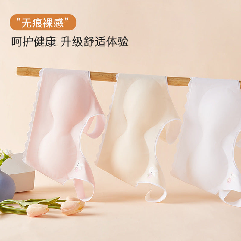 Z23122301無痕期青春期少女內衣無鋼圈防凸點可感知罩杯超薄胸罩學生青春期(3件起批)
