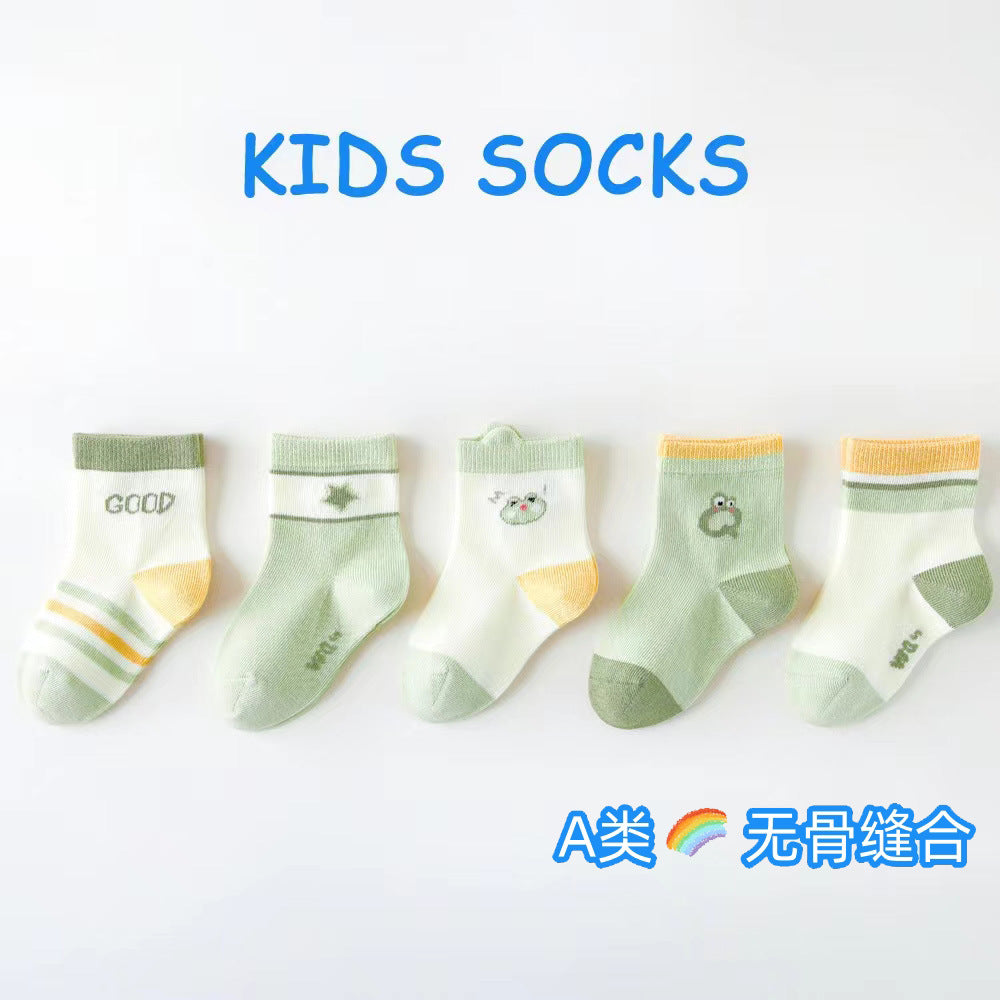 GD24051908春夏新款兒童襪中筒 新生寶寶襪子卡通寶寶類批發(上面是5雙的價格)(9-12天到貨)
