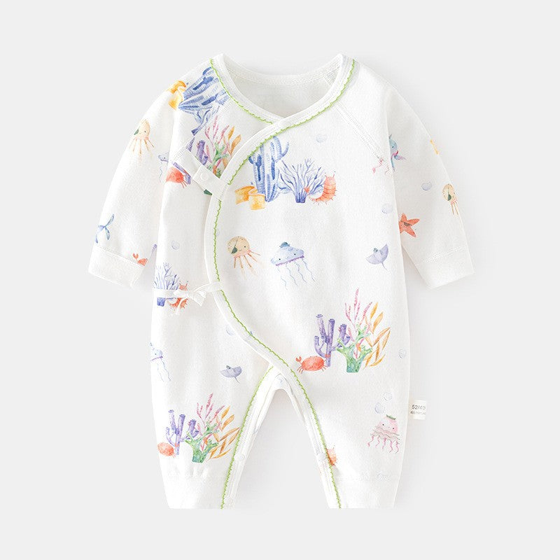 GJ25102116新生兒連身衣嬰兒無骨哈衣春秋純棉初生及尚服爬服男女嬰兒內衣