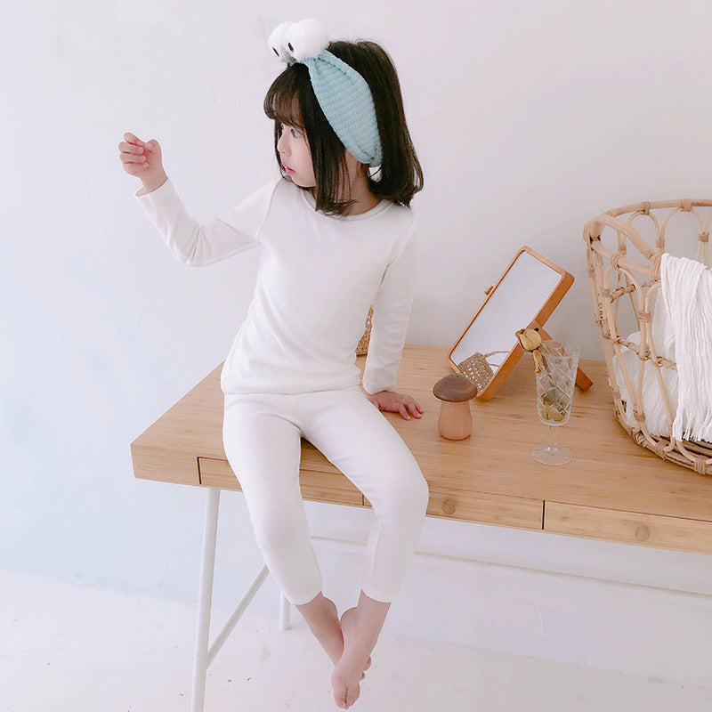 J23113005兒童A類睡衣套裝23秋冬女童秋衣秋褲男童小寶寶純棉長袖家居服