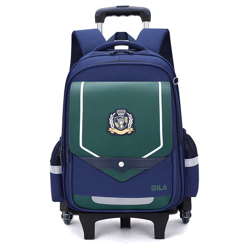 Z25022311兒童拉桿書包小學生防水女男拉桿式拖拉爬樓一二三到六年級大容量