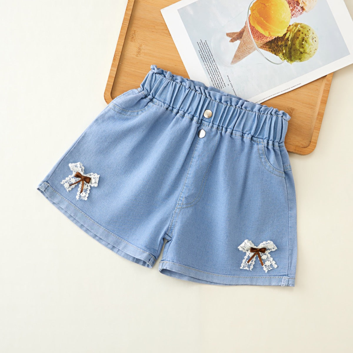 Z25040127女童牛仔短褲夏季新款外穿褲子寶寶女孩夏裝薄款中大兒童短褲