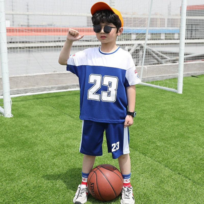 F24050708男童速乾背心套裝夏裝季男孩運動薄款無袖短褲大兒童籃球服兩件套