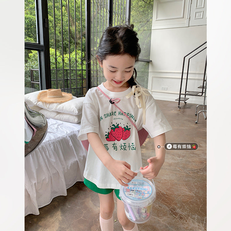 CA24042814童裝新款兒童純棉短袖T恤男童夏季上衣寶寶卡通印花半袖薄衣