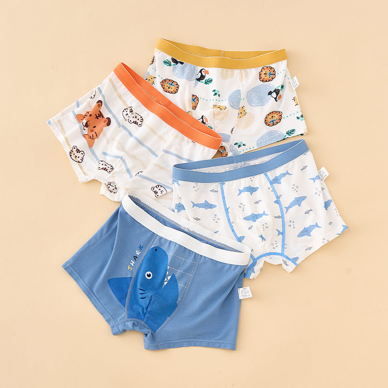 Z25040113男童莫代爾內褲冰絲兒童中大童輕薄四角褲男寶小童夏季薄款平角褲