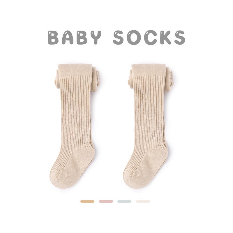 G25092511春秋純色雙針兒童褲襪透氣精梳棉女童褲襪寶寶緊身褲襪