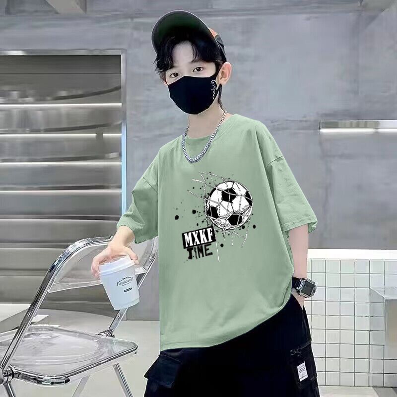 FO26062604 男童短袖棉質t恤夏季新款寬鬆帥氣印花透氣卡通中大童半袖兒童潮