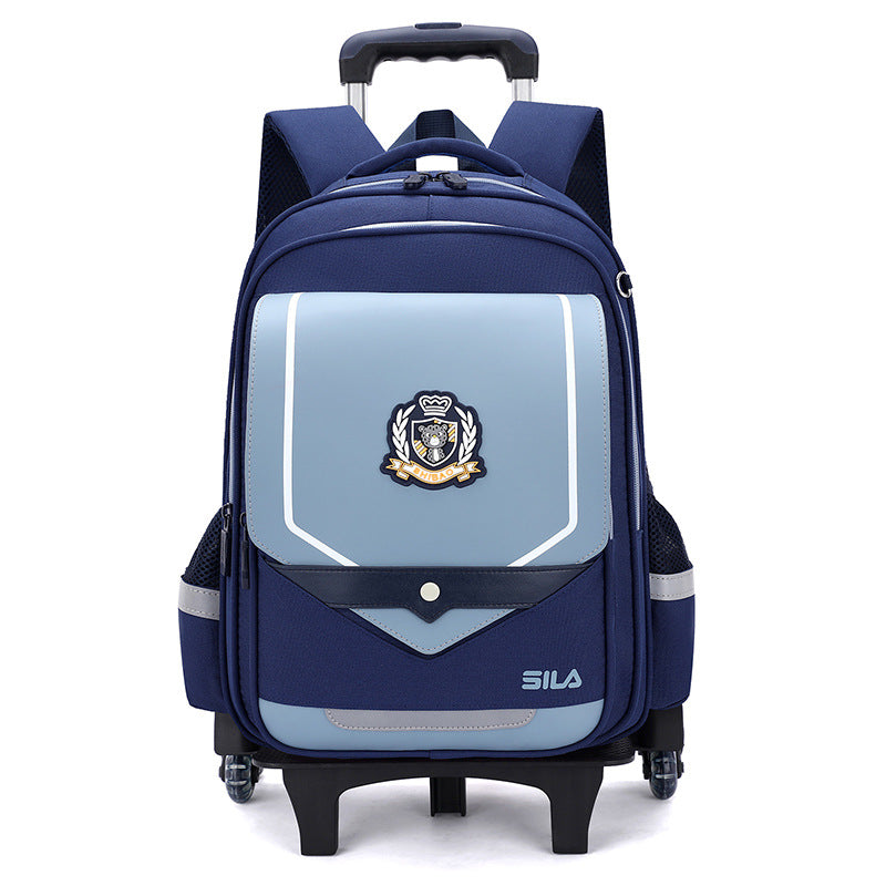 Z25022311兒童拉桿書包小學生防水女男拉桿式拖拉爬樓一二三到六年級大容量