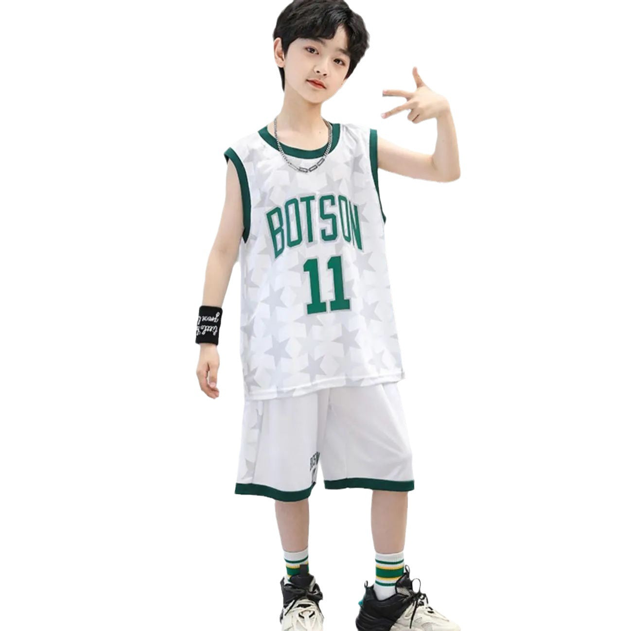 FB23072005男童夏裝套裝籃球服-新款夏季無袖透氣速乾兒童夏款運動兩件套