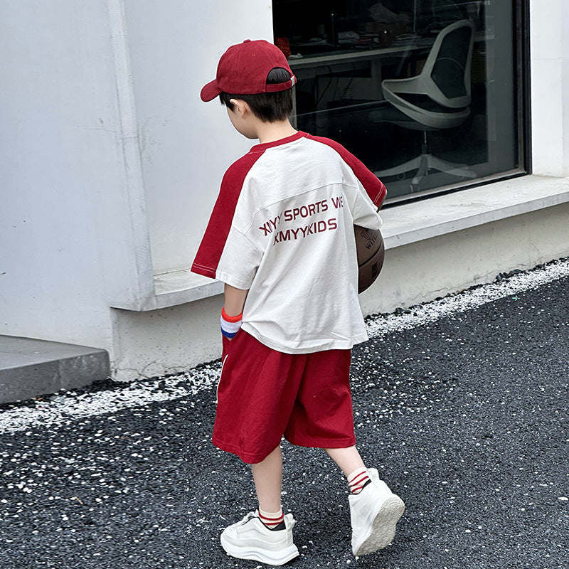 🎈精品童裝🎈FH25062712男童球服套裝夏季新款中大童裝短袖運動兩件式兒童休閒夏裝潮