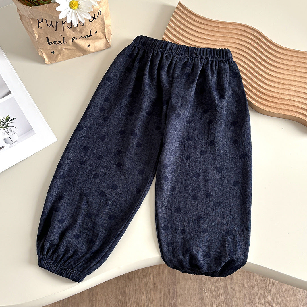 CD25050305兒童夏季防蚊褲薄款女童中大童寬鬆冰絲男寶抖抖褲休閒燈籠褲