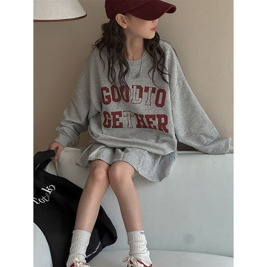 Z25033111女童春秋裝運動衛衣套裝裙時髦兒童兩件套中大童秋季衣服