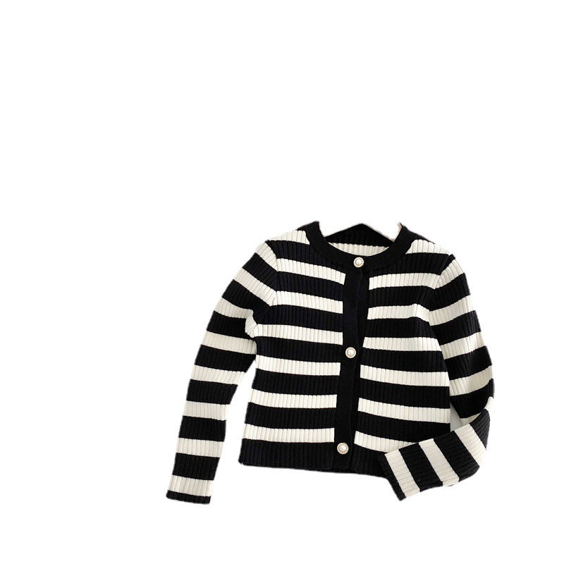 CF25091911女童針織兒童毛衣吊帶裙套裝時尚開襟裙秋季韓版童裝潮