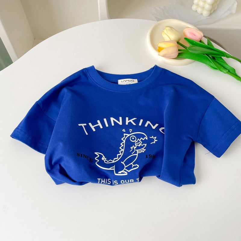 CA23072707兒童爽棉短袖T恤寶寶夏季薄款上衣打底衫男女童卡通印花韓版休閒t