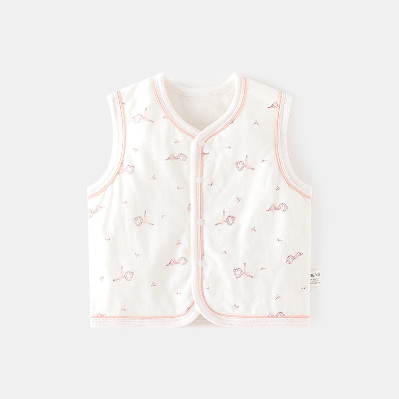 GJ25102111嬰兒護肚背心秋冬季嬰兒夾棉馬甲兒童坎肩馬夾新生兒純棉保暖上衣