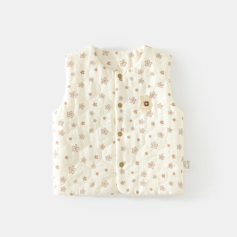 GJ25102121嬰兒夾棉馬甲護肚背心秋季冬季寶寶120克兒童坎肩馬夾棉棉保暖上衣