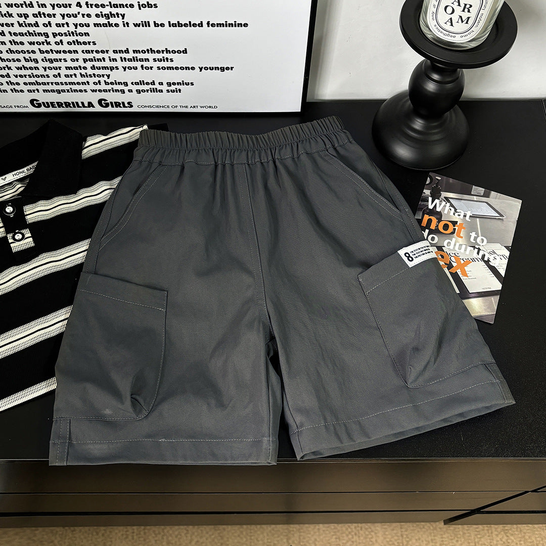 CD25050312夏季男童工裝短褲兒童帥氣五分褲男寶寶潮中大童薄款百搭短褲