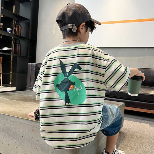 Z25030422男童短袖t恤棉質透氣學生新款兒童夏裝衣服男孩潮範寶寶上衣童裝