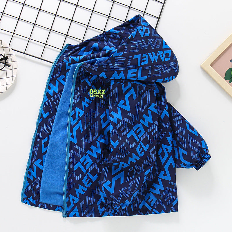 CH25110501兒童裝男童秋裝新款春季秋季外套加絨加厚衝鋒衣春秋冬款