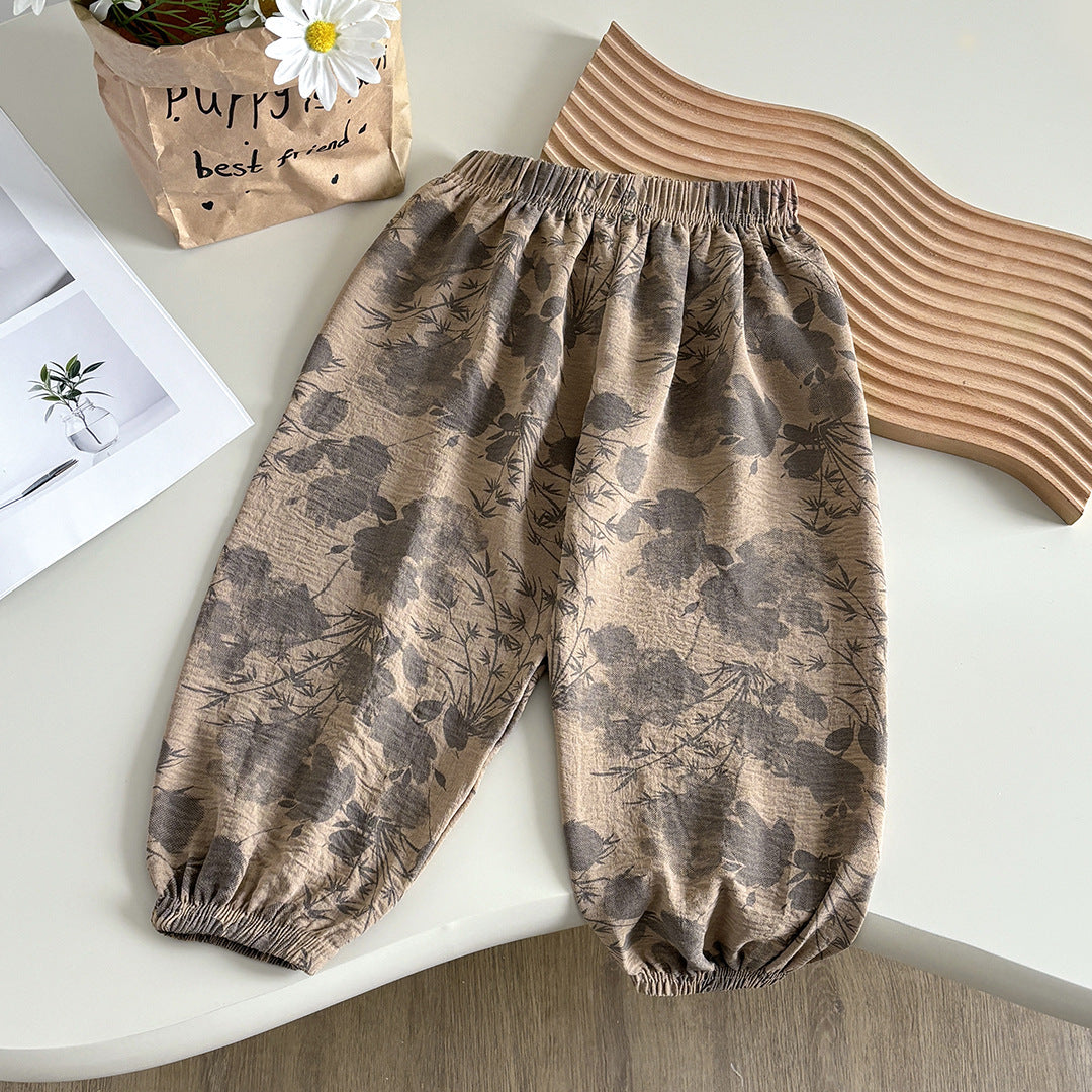 CD25050305兒童夏季防蚊褲薄款女童中大童寬鬆冰絲男寶抖抖褲休閒燈籠褲