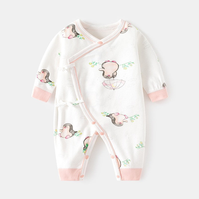 GJ25102116新生兒連身衣嬰兒無骨哈衣春秋純棉初生及尚服爬服男女嬰兒內衣