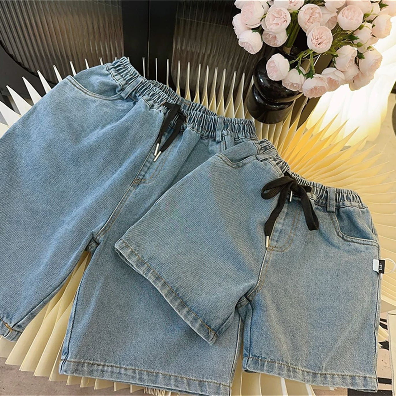 L25041701韓系親子裝連身裙夏裝格紋背心親子裝一家四口母女海邊度假連身裙