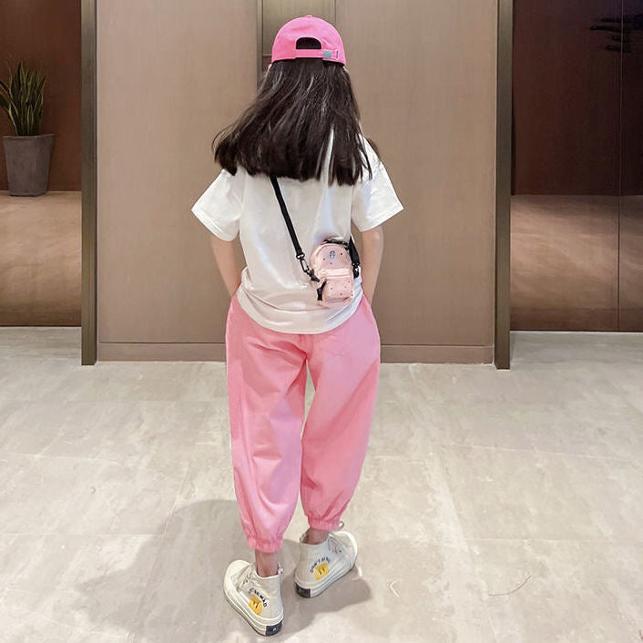 FG25053010美少女戰士童裝韓版中大童女童夏裝短袖九分褲套裝潮流兩件套兒童