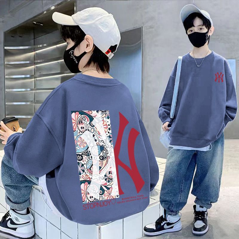 Z25030411男童衛衣長袖秋裝帥氣學生卡通中大童春秋季韓版上衣潮