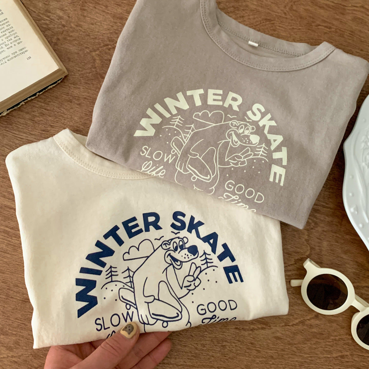 G23051609夏季新款兒童韓版短袖T恤女男字母印花衣服