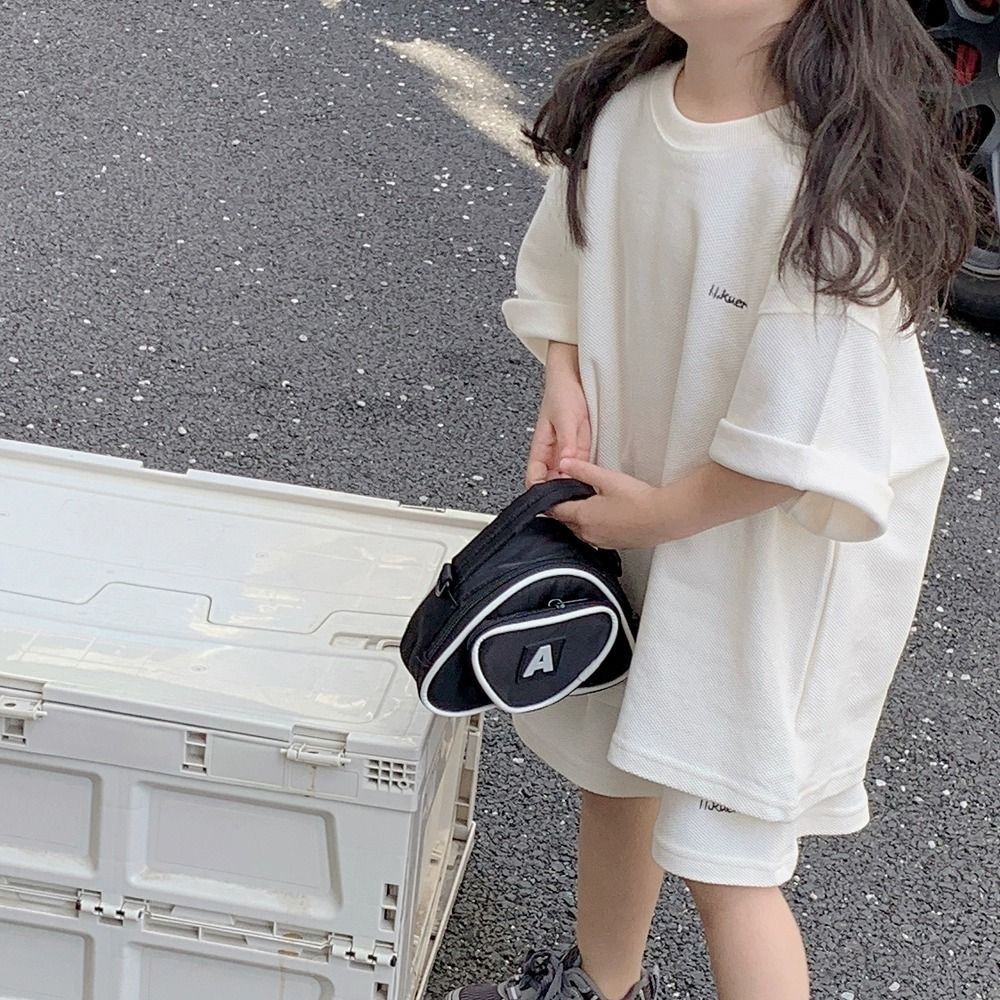 Z25033108女童套裝夏款夏裝兒童網紅洋氣大童夏季短褲帥氣運動衣服