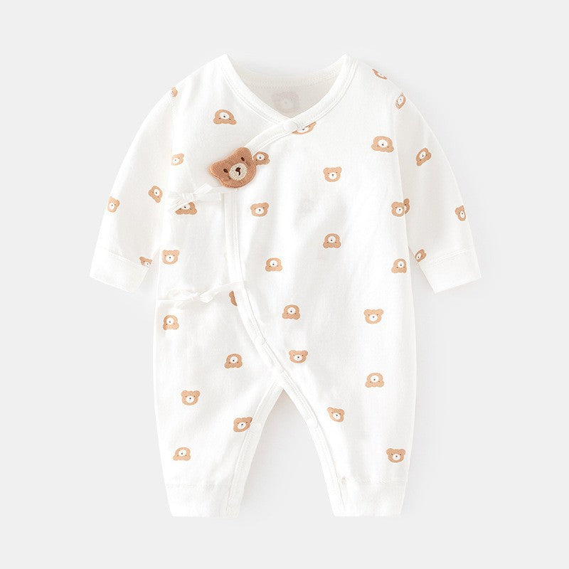 GJ25102116新生兒連身衣嬰兒無骨哈衣春秋純棉初生及尚服爬服男女嬰兒內衣