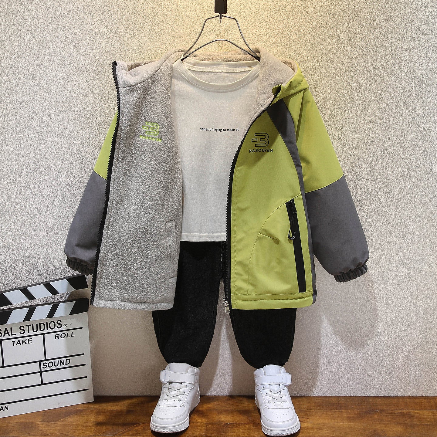 CH25110523男童秋季裙加絨中大童上衣春秋裝風衣雙面穿兒童衝鋒衣