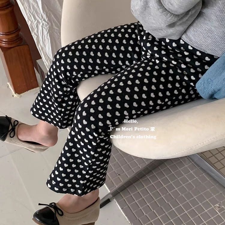 Z25030914女寶寶時尚卡通喇叭褲夏季冰絲薄款女童洋氣百搭休閒褲子批發