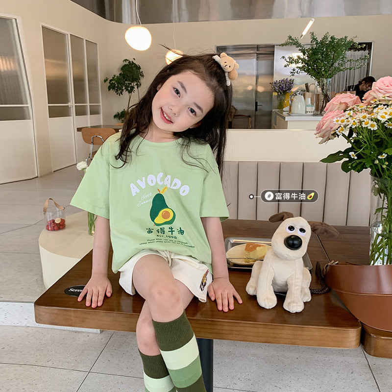 CA24042814童裝新款兒童純棉短袖T恤男童夏季上衣寶寶卡通印花半袖薄衣