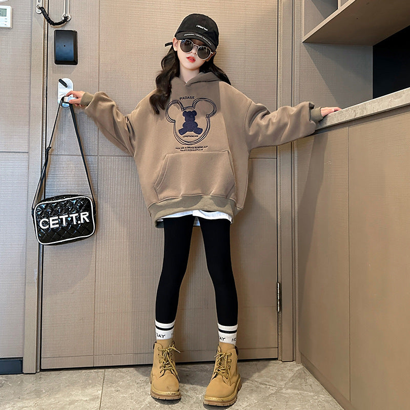FC23120707女童衛衣2023新款洋氣童裝春季連帽兒童套裝大童衣服春秋款兩件套(9-12天到貨)