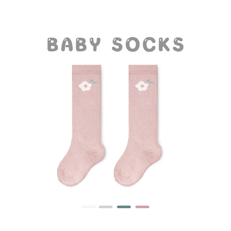 Z24032304寶寶襪子春夏網眼草莓中筒襪無骨精梳棉花邊寶寶襪子G365(2雙起批)