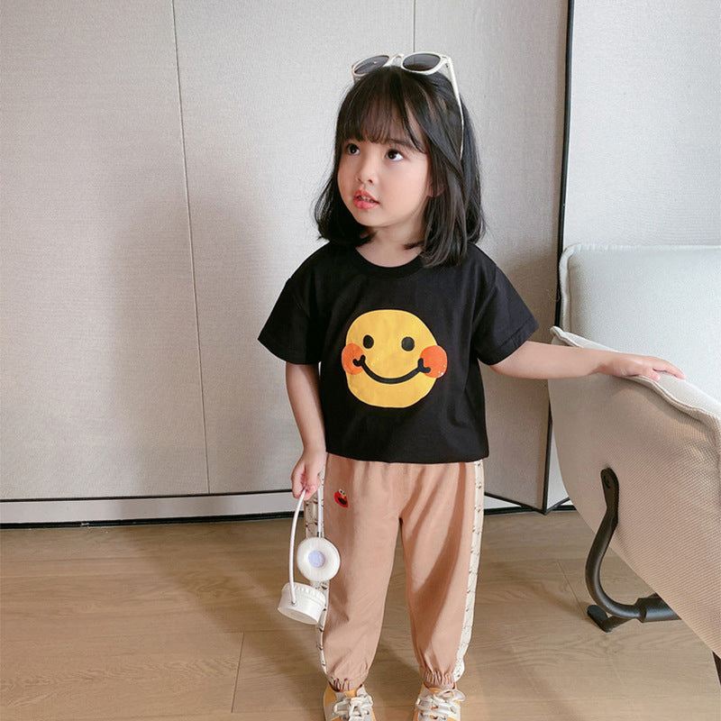 CA23072723兒童T恤短袖女純棉中小童上衣可愛印花童裝