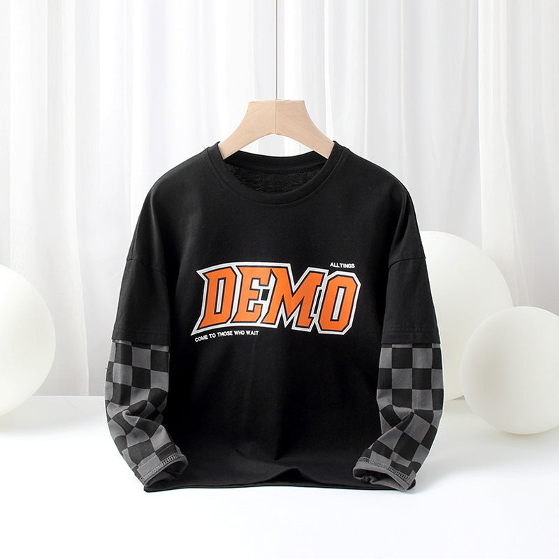 FI25101417秋季韓版童裝新款兒童長袖t恤中大童純棉上衣男童打底衫