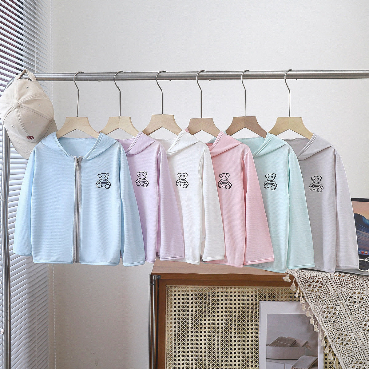 Z25022318冰絲薄款兒童防曬衣透氣防曬男童女童防曬服夏日防曬衫