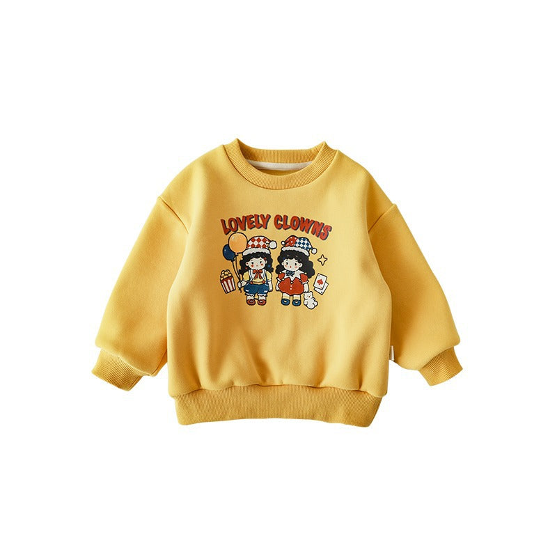 CA24011816秋冬季女童加絨衛衣a類幼兒園百搭兒童上衣可愛新年服裝寶寶外套