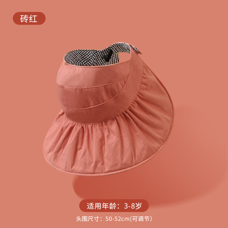 GD24051901春夏兒童太陽帽戶外戶外男童女童防曬帽卡通寶寶空頂帽(9-12天到貨)