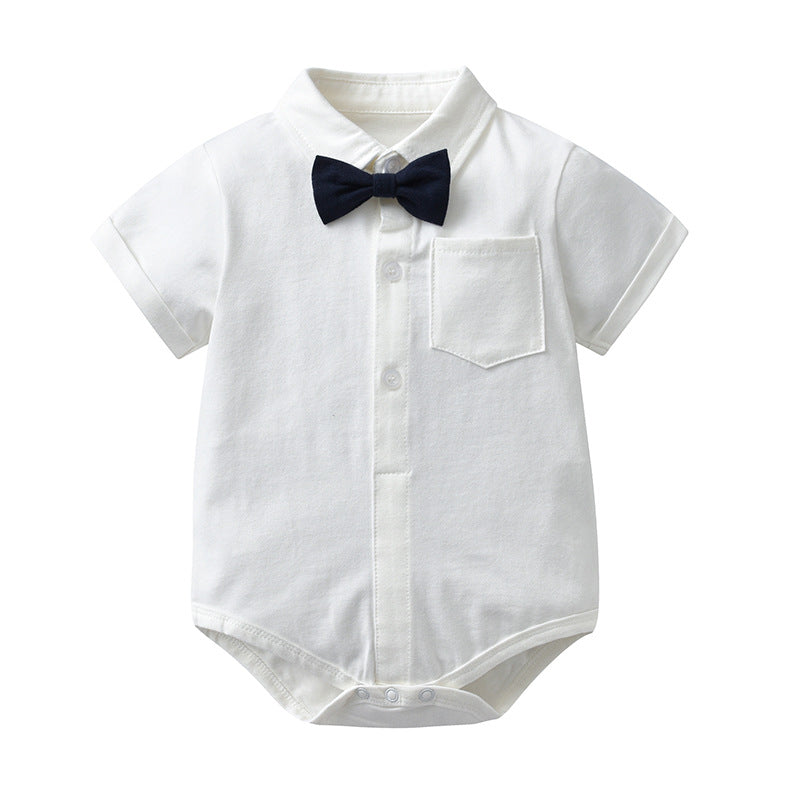GC23101213嬰兒春秋哈衣紳士禮服連身衣生日爬服新生兒衣服百天嬰兒包屁衣