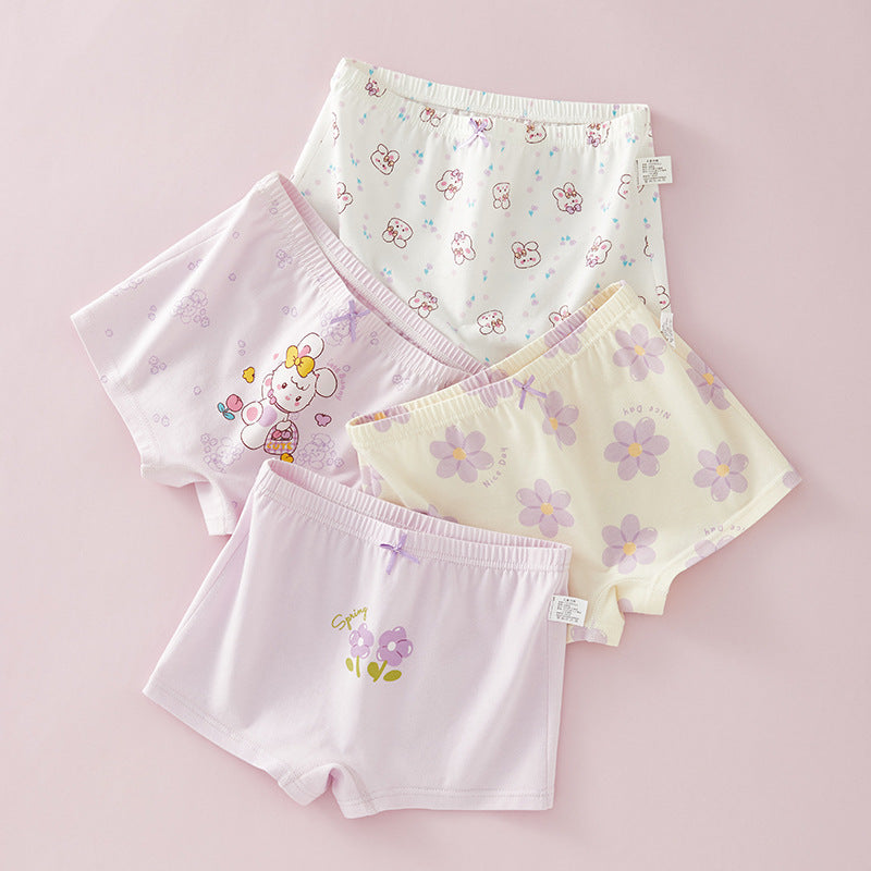 Z25040116女童內褲純棉a類棉兒童女孩短褲小童女孩平角褲夏季薄款不夾屁屁